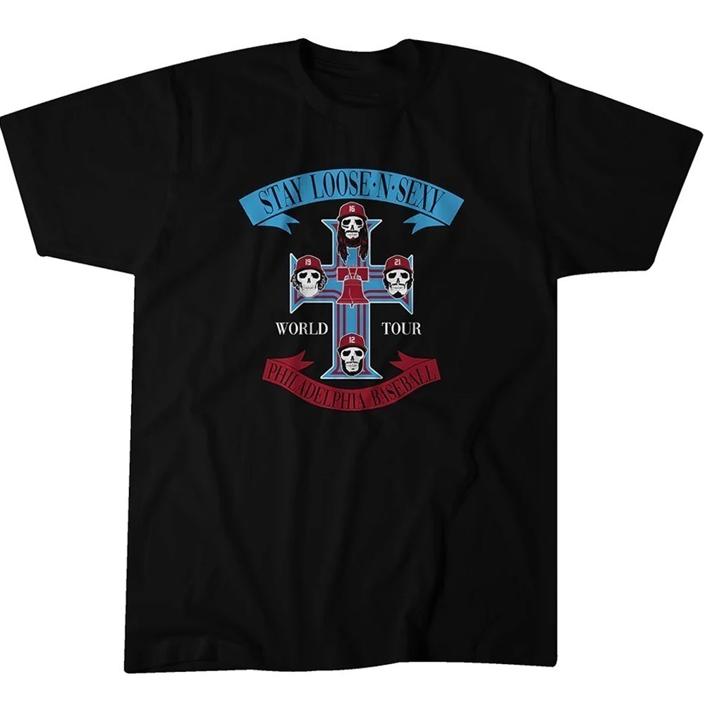 Brandon Marsh Stay Loose N Sexy Tour Philadelphia Baseball Guns N Roses Shirt